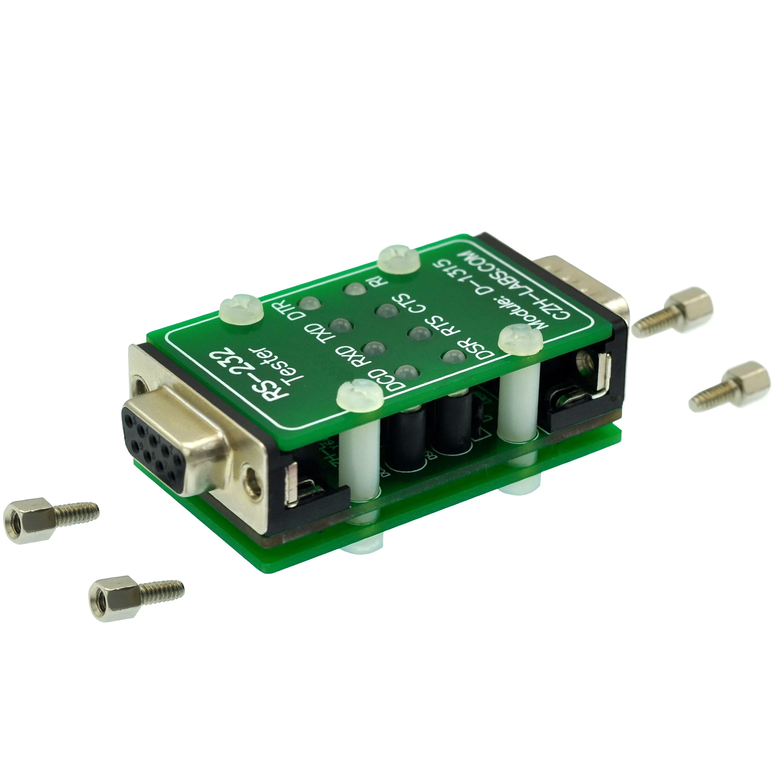 CZH-LABS RS232 LED Link Tester Module, DB9 Male to DB9 Female.