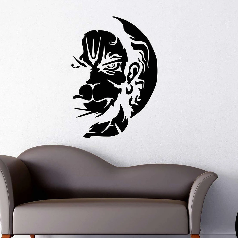 Lord Hanuman Wall Decals Living Room Home Decoration Vinyl Removable Wall Stickers Office Vintage Furnishing Decorative Z489