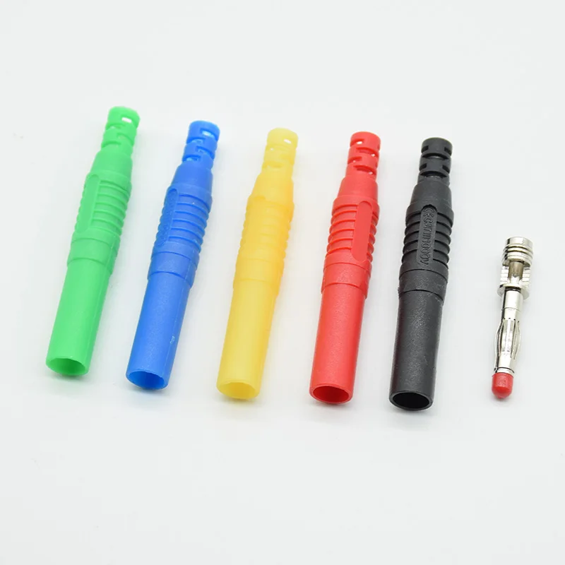 2pcs Instrument test plug high current voltage gauge 4mm Male Banana Plug Straight Insulated Safety Wire Solder DIY Connectors