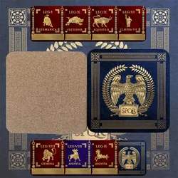 8 pcs Roman legionary emblem wooden coffee cup pad Party sign Student Union Brotherhood beer Mark coaster decorative tea mat S2