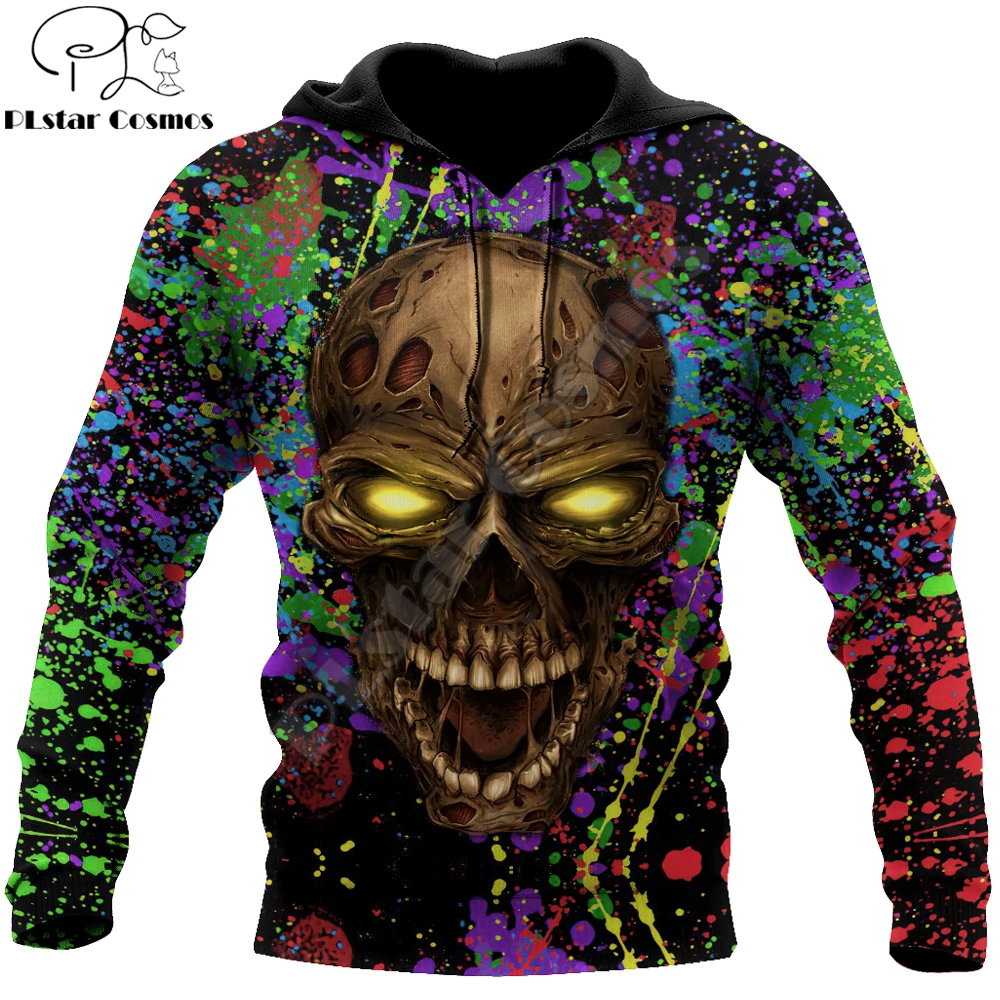 

Colorful Skull Pattern 3D All Over Printed Mens autumn Hoodie Harajuku Unisex Casual Pullover Streetwear Jacket Tracksuits DK211