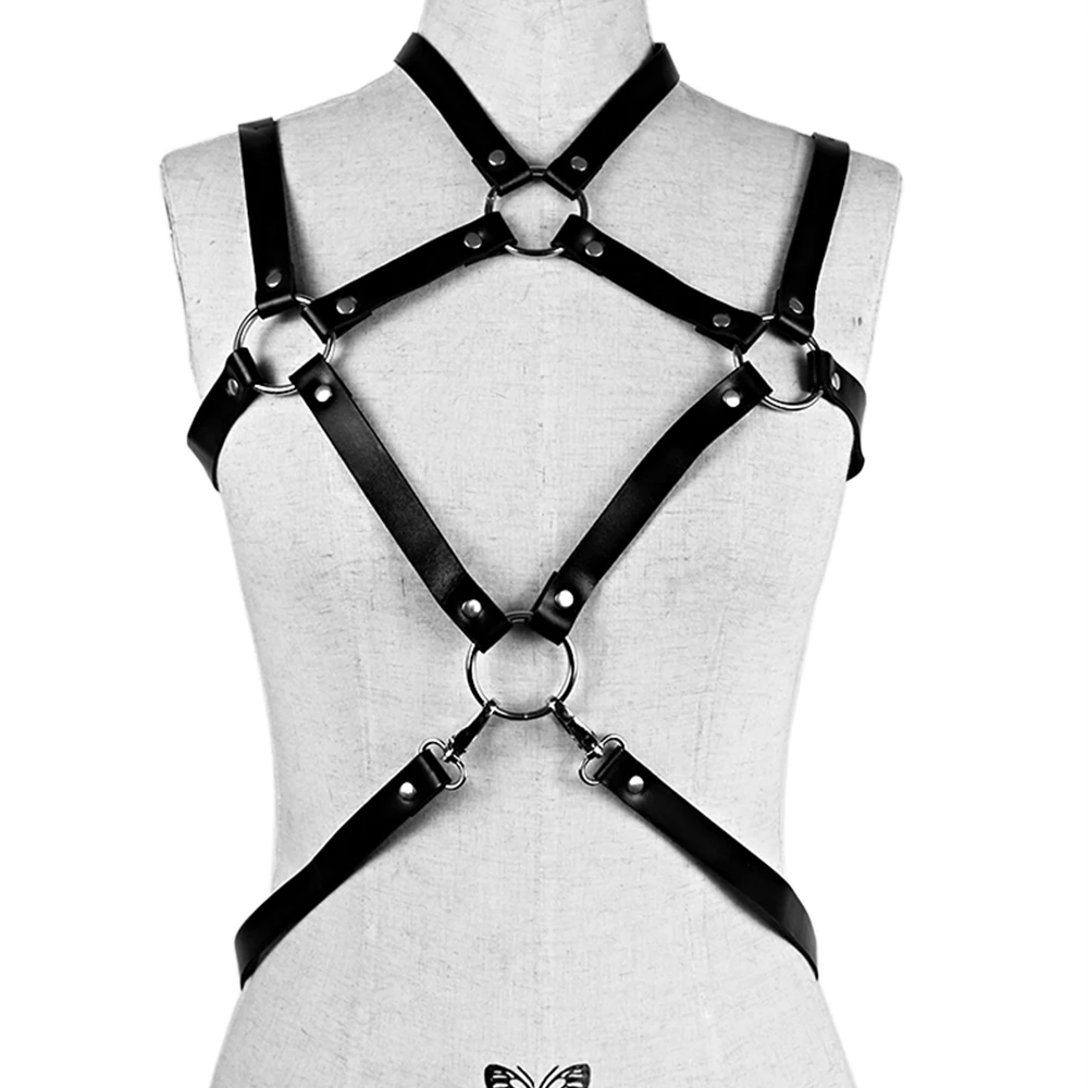 CKMORLS-Porte-jarretelles en cuir SFP pour femme, bretelles réglables, bondage Y-Body, bretelles environnementales, fétiche BDSM, Harajuku sexy