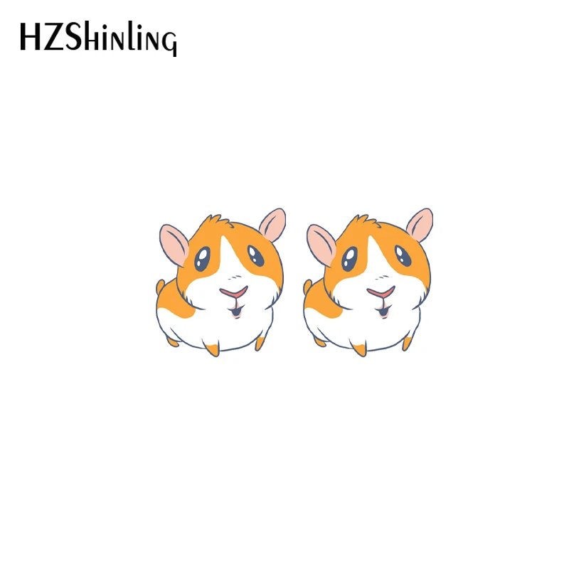 2021 Cartoon Guinea Pig Heat Acrylic Stud Earrings Resin Epoxy Fashion Jewelry