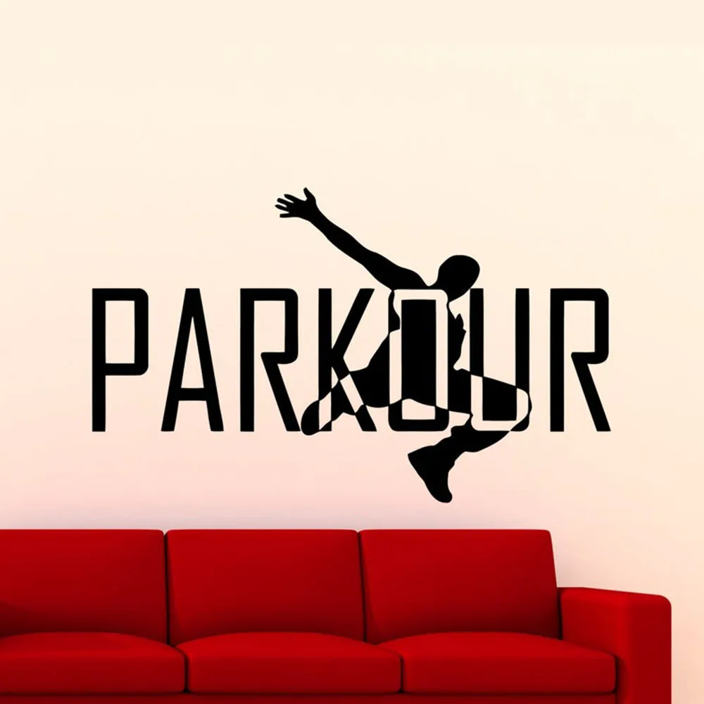 Extreme Sport Parkour Wall Stickers Boy Bedroom Wall Decor Mural Vinyl Art Decals Man Cave Posters G693