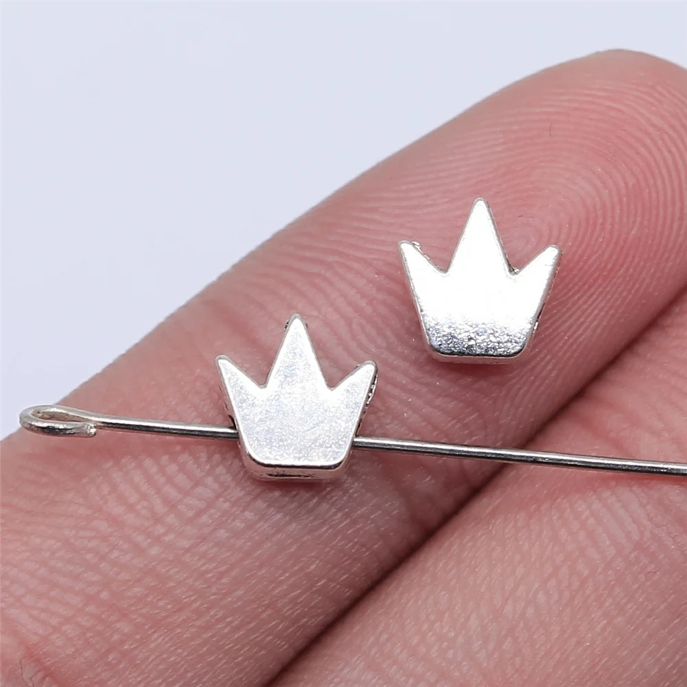 

Wholesale 400pcs/bag 8x7mm Antique Silver Color Crown Beads For Jewelry Making DIY Jewelry Findings