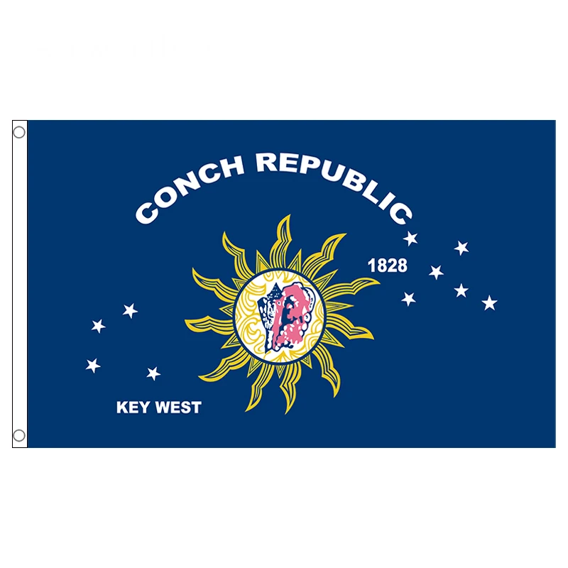 xvggdg   90x150cm  Conch Republic Flag 100D Polyester Flag with two Brass Grommets Decor Banner