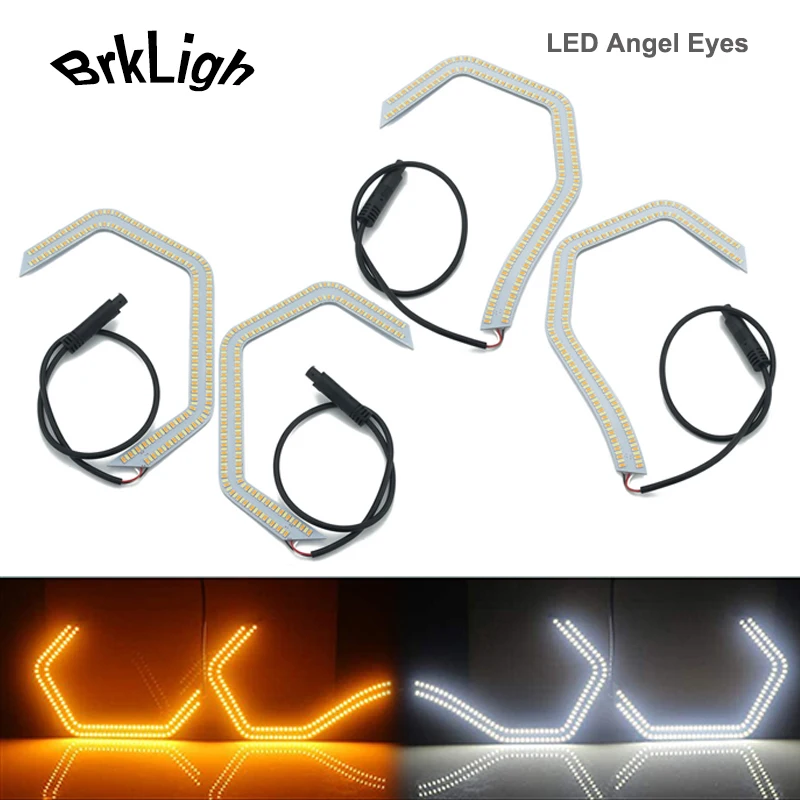 

4Pcs LED Angel Eyes Halo Rings Lights For Mercedes Benz C-Class W204 C219 W219 Jaguar XJ XF XE Daytime Running Turn Signal Lamps