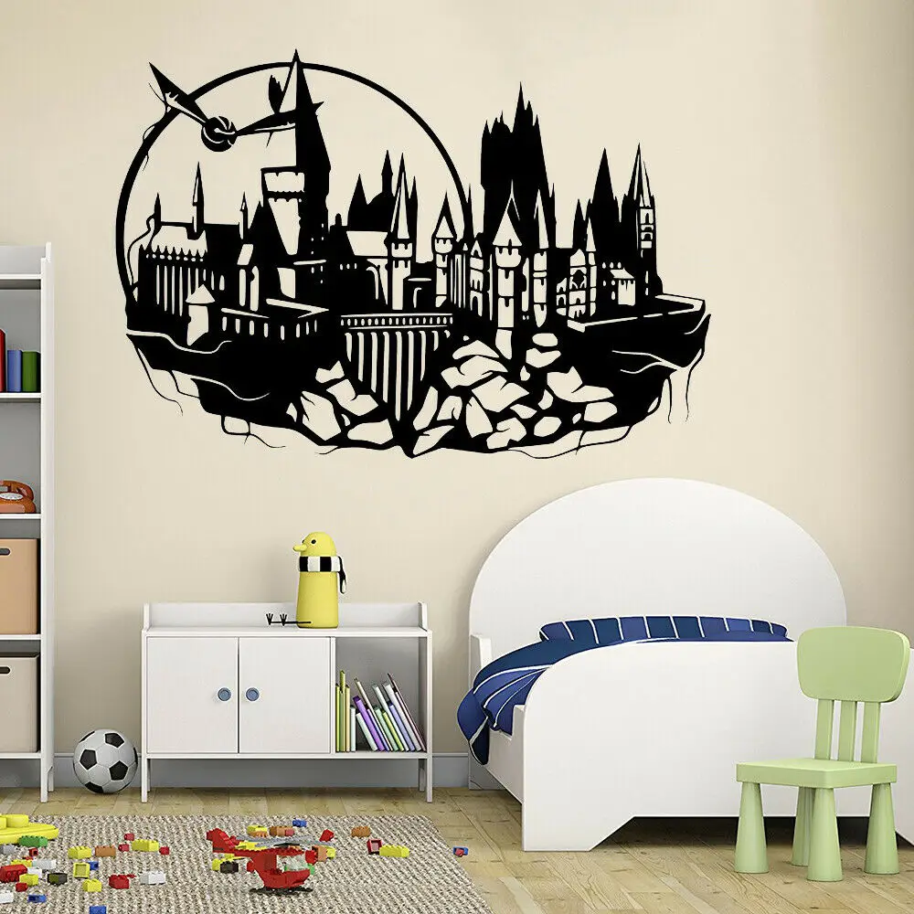 Cartoon magic Castle wall Sticker For Kids Room Decoration Bedroom viny Wall Stickers removable Art Decor Wallpaper Mural Z256
