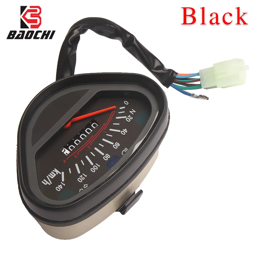 Black Color Motorcycle Odometer Meter Gauge Backlight Indicator For Retro Honda DAX 70 Monkey Jialing 70 Motorcycle Accessories