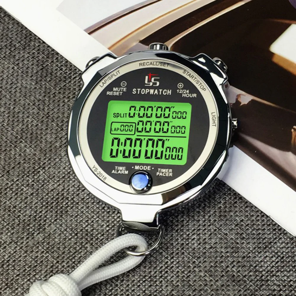 Waterdichte Stopwatch Timer Lichtgevende Een Duizendste 0.001 Tweede 100 Kanalen Geheugen Stopwatch Voor Running Training Track Veld