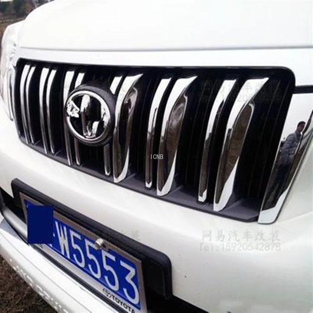 Front Grille Trim Strip for Toyota Land Cruiser Prado 150 2010 2011 2012 2013 Accessories