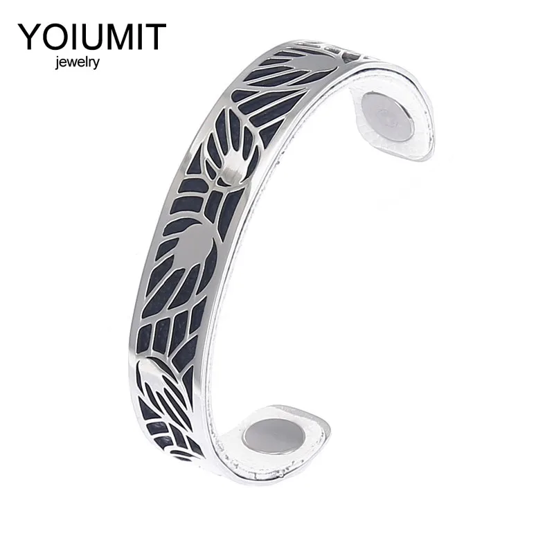 

Cremo Leaf Love Bracelet Bague Femme Bijoux Stainless Steel Cuff Bracelets Bangles For Womem Interchangeable Leather Bangles