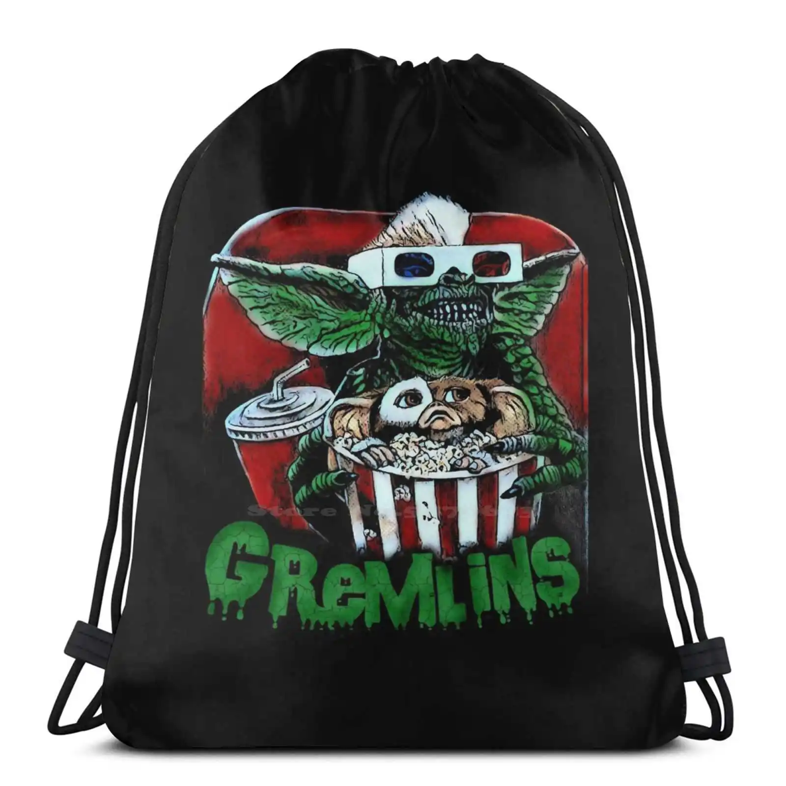 Sac à cordon scolaire Gremlins, sac à sangle de grande capacité, gymnase Gremlins gismo Mogwai 80S film culte classique film limité horreur