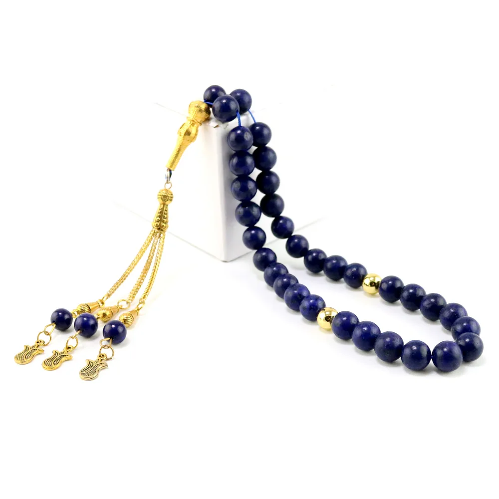 10 mm Yellow Agate Stone Bracelets Tassel Pendant 33/99 Prayer Beads Islamic Muslim Tasbih Allah Mohammed Rosary For Women Men