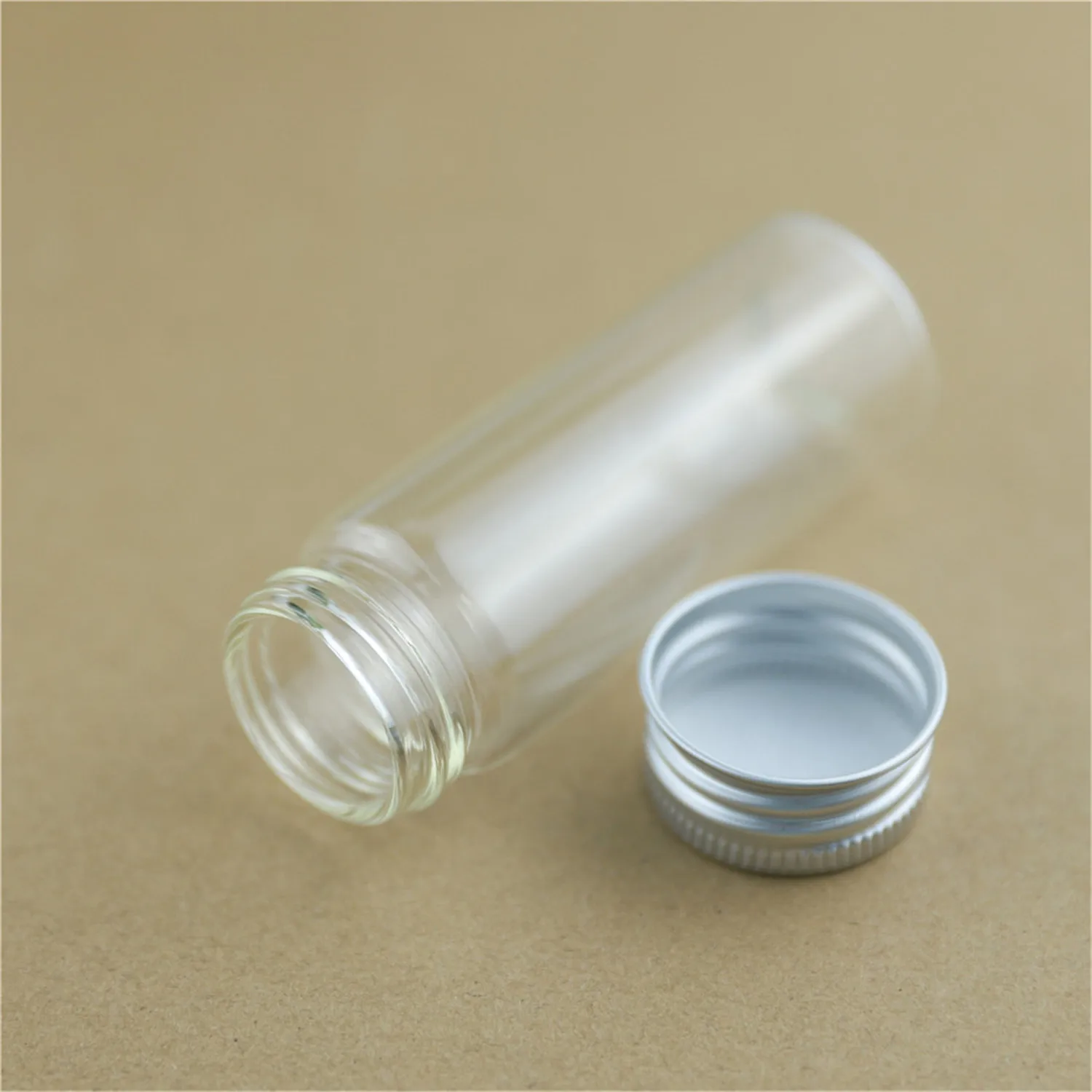 12 pcs/lot 20*30*80mm 40ml Small Glass Bottle Aluminum Caps Tiny Glass Jars Vial Transparent Glass Decoration Bottles