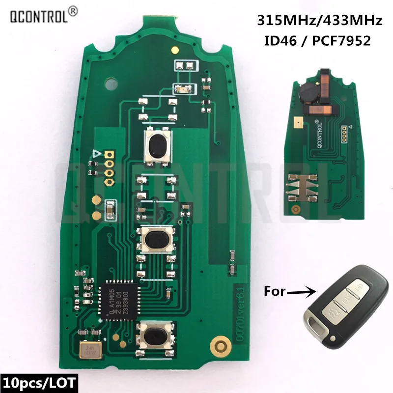 

QCONTROL Car Remote Control Smart Key Circuit Board For HYUNDAI I30 I45 Ix35 Genesis Equus Veloster Tucson Sonata Elantra