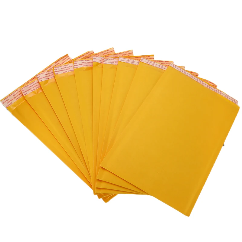 

50Pcs/Set Mailing Bags Yellow Kraft Moistureproof High Quality Self Seal Shipping Bags Drop Shipping Paper Bubble Envelope Bag