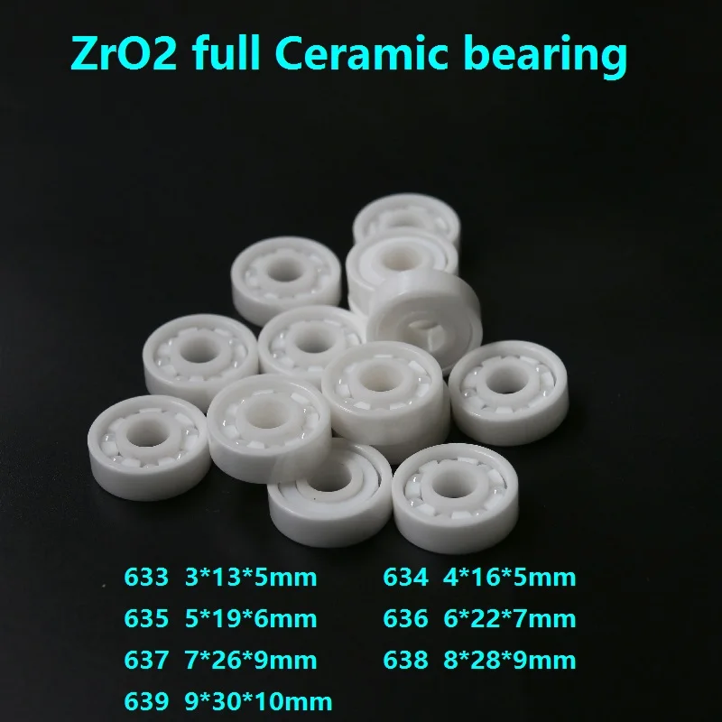 10pcs/lot 633 634 635 636 637 638 639  ZrO2 Full Ceramic bearing Zirconia Ceramic deep groove ball bearings