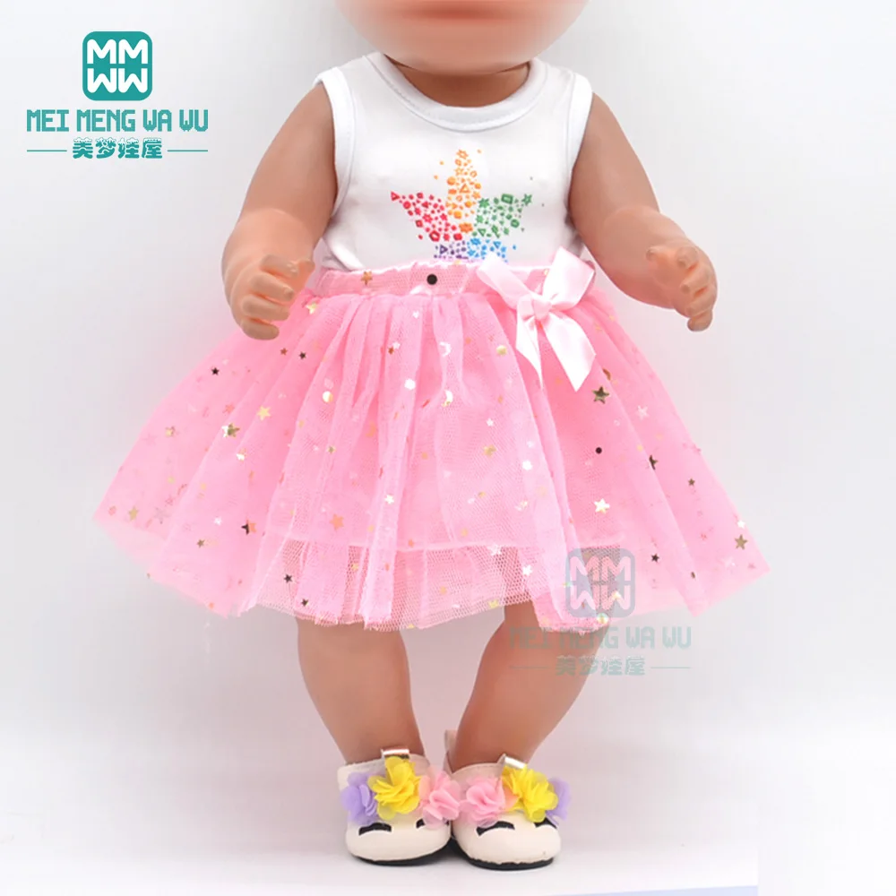 Kleidung für Puppen, passend für 43 cm große New Born Doll American Doll, modischer Jackenanzug, Mullrock, Geschenk – Detail 16