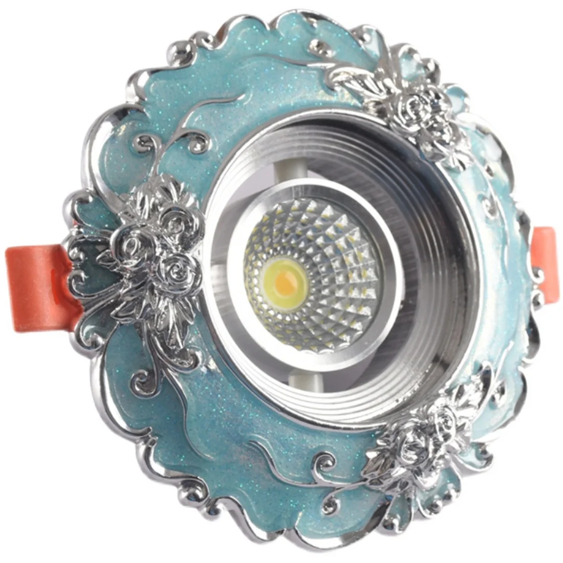 Mediterranean Blue Resin Silver Rose Led Downlights 3W 5W 7W 110V 220V Interior Kids Bedroom Living Room Art Rotatable Spot Lamp