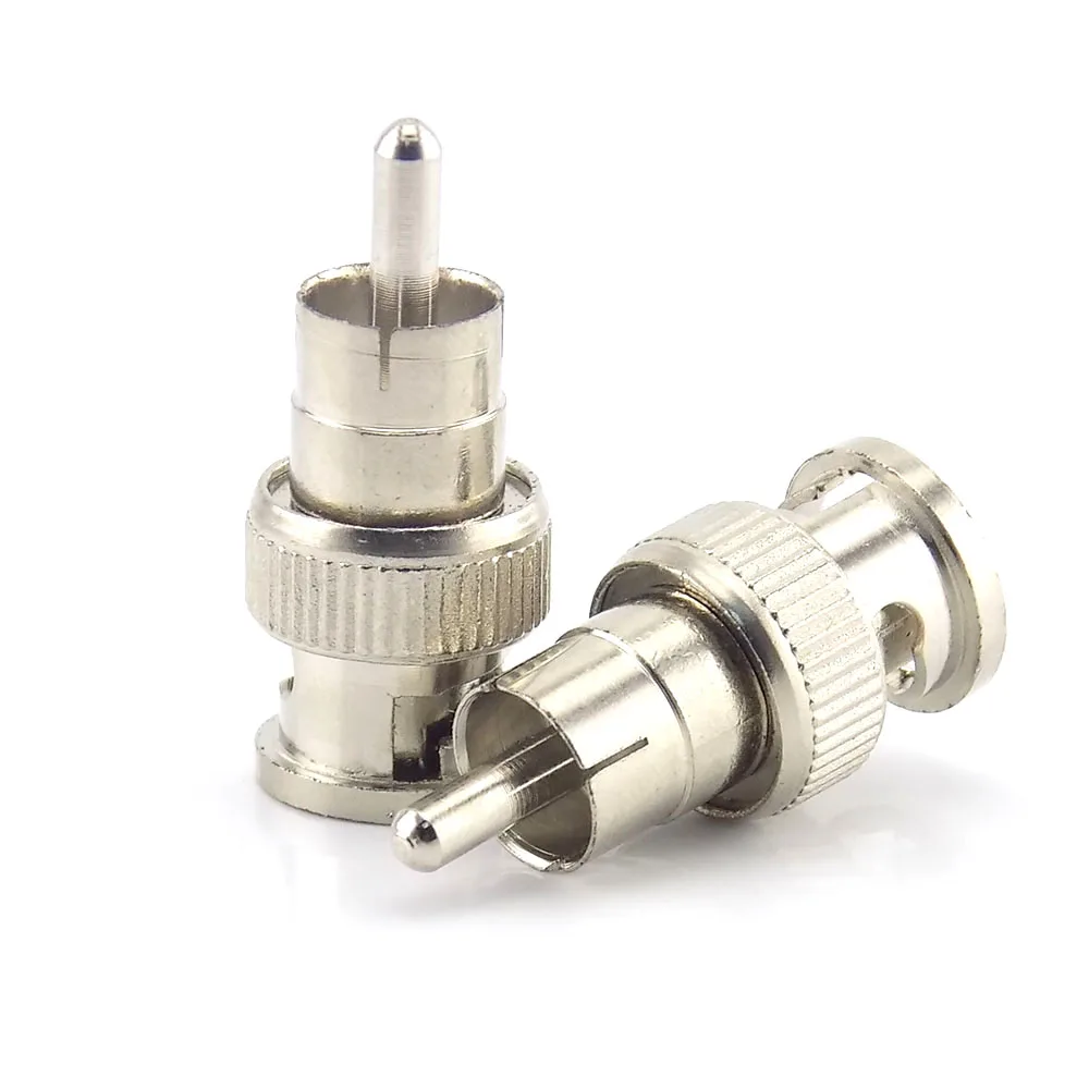 Adaptador RCA macho a BNC para sistema de seguridad, conector macho para CCTV, cámara de vigilancia ip, balun de vídeo, divisor poe, 5 uds.