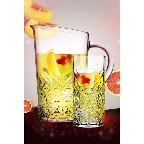 Pasabahce 5 Piece Tımeless Sangria Meşrubat Set 4 Long Soft Drink Cup Carafe PB4X52800SM-1X55332