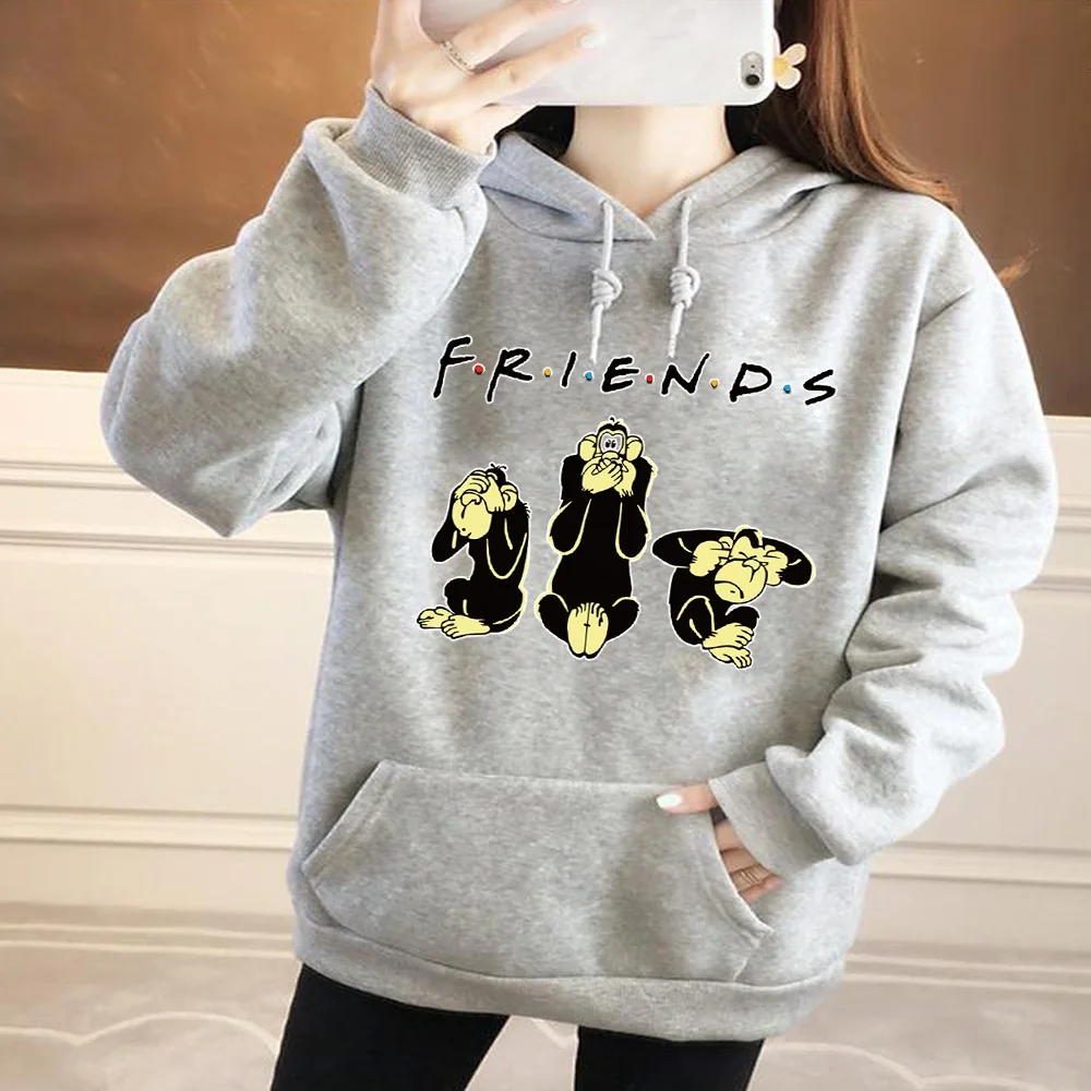 Womens Hoodie Sportswear Suit Womens Sweaters New Lazy Style Couples Harajuku Pullover Printed Ladies Winter Jacket