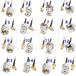 JXRF Connector SMA Male Female to PL259 SO239 UHF Male Female Right angle Adapter RG316 Cable Jumper Pigtail