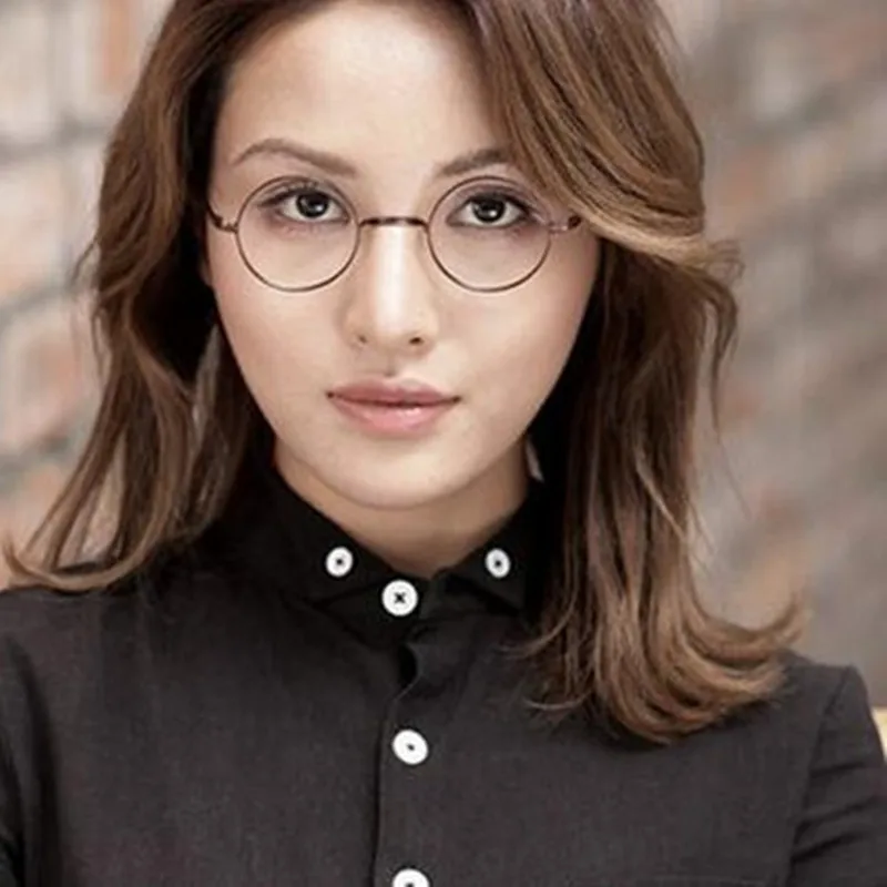 Vintage Glasses Round 44mm Titanium Eyeglasses Frames Men Eyewear Women Spectacles Prescription Rx able