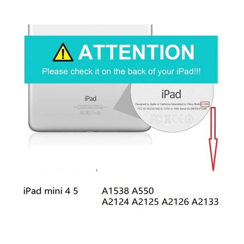 Imagen 2 del producto Funda con teclado para iPad mini 4 y 5, carcasa inalámbrica de ABS, A1538, A2124