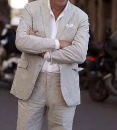 

ANNIEBRITNEY Latest Coat Pant Designs Linen Groom Wedding Suits Custom Big Size Casual Men Suit Slim Fit Beach Tuxedos Set 2023