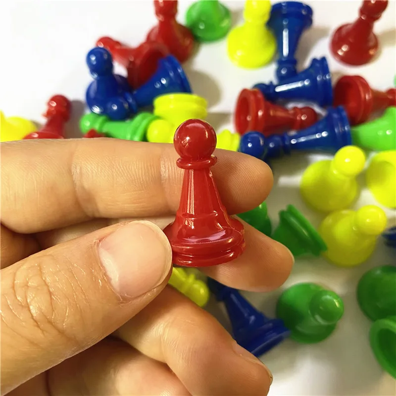 100Pieces/pack Plastic Chess Pawn Pieces Card Games Chess Parts Accessories For Game Component Tabletop Markers 4 Colors
