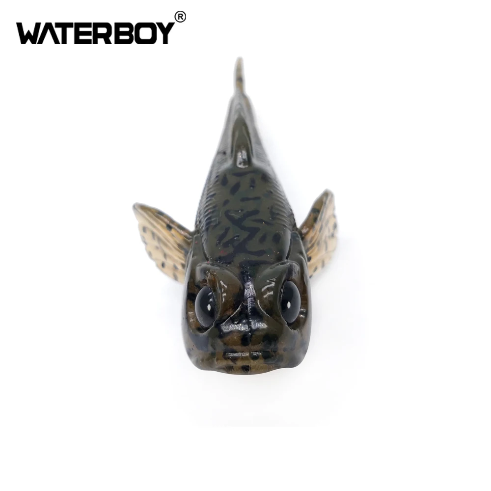 WATERBOY 1PCS 75mm 9.3g Goby Soft Fishing lures Softbait Soft Fishing Tackle Baits 0.33oz 3inch Topwater Lure Swimbait