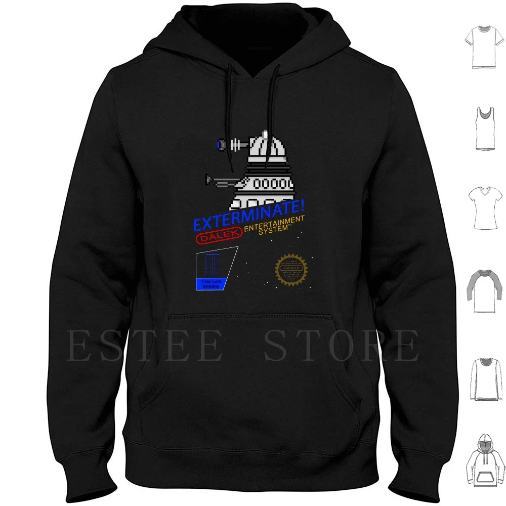 : Nes Exterminate! Hoodies Long Sleeve Dalek Who Exterminate Time Lord Silverhammer37 Silverhammer Sprite Pixel