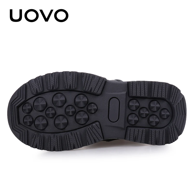 UOVO-Botines de invierno para niños, zapatos cálidos de felpa a la moda, calzado de nieve, talla 30-36