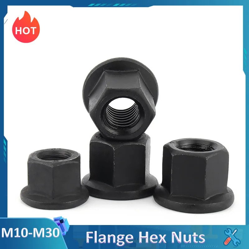 Black Flange Nuts Platen Hex Hexagon Nuts with Pad M10 M12 M14 M16 M18 M20 M22 M24 M27 M30