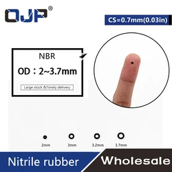 30PCS/lot Rubber Black NBR CS 0.7mm thickness OD2/3/3.2/3.7mm watch ORing Gasket waterproof Nitrile oring
