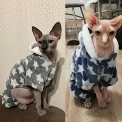 Winter Warm Cat Pajamas for Katten Gotas Sphynx Puppy Kedi Overalls Soft Fleece Pet Jumpsuit Mascotas Costume kombinezon dla psa