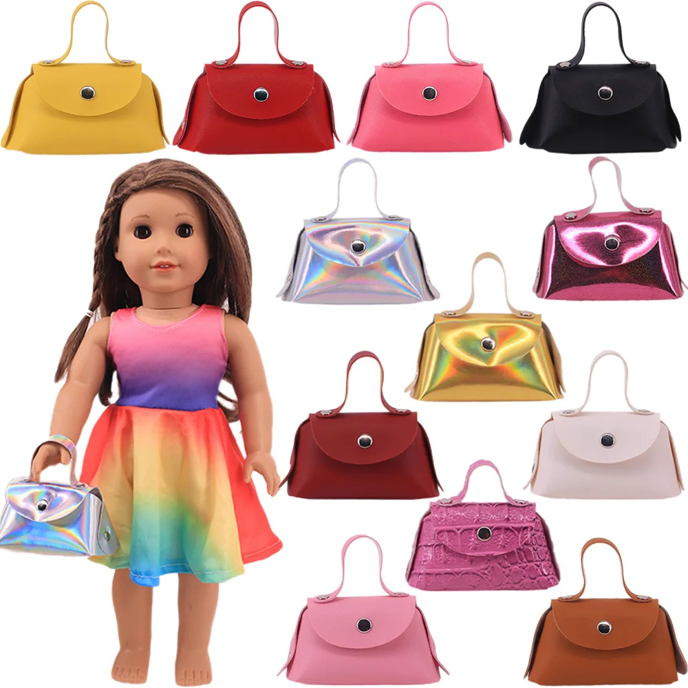 Doll Handbag Leather Production For 18 Inch American Doll Girl's 43 Cm New Born Baby Doll Clothes Accessories With Shiny/Frosted