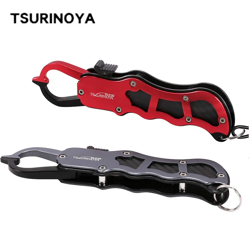 TSURINOYA Fish Lip Grip Aluminum alloy + Carbon Fiber Fishing Gripper Ultra Lightweight Rope Secure Pliers Fishing Tackle Tool