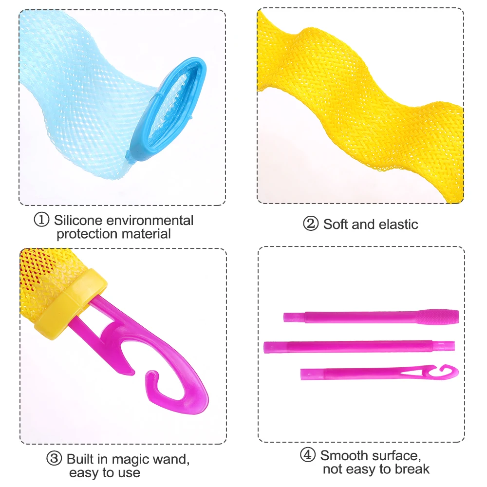 12/20p cabelo mágico curlers25 30 45 50 65cm portátil penteado rolos varas durável beleza maquiagem curling ferramentas de estilo de cabelo