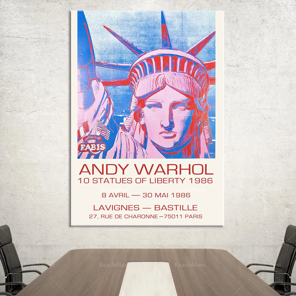 Andy Warhol vintage Exposition Poster, Andy Warhol Statue of Liberty Art Print, Téléchargement numérique, Andy Warhol Poster