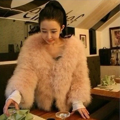 Top brand Ostrich New Faux Fur Coat 18M1  high quality