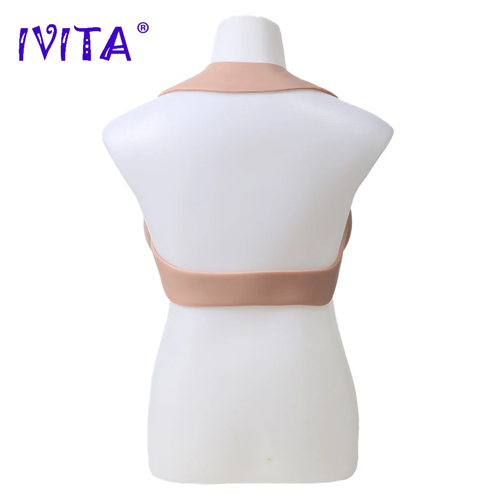 IVITA 100% Full Silicone Boobs Filled Breast Forms Realistic Fake Boobs Enhancer for Crossdresser Drag Queen Shemale Transgender