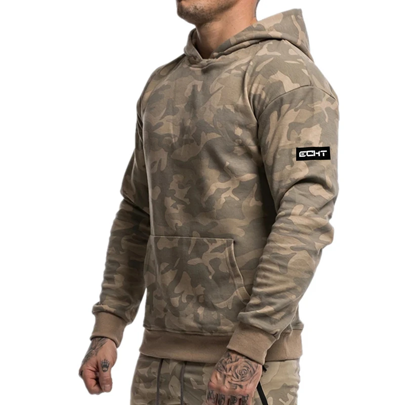 Mens sporting suits fashion Fitness tracksuit men camouflage Hoodies + sweatpants Men\'s Sportwear Suit Hoodies Tracksuit Set