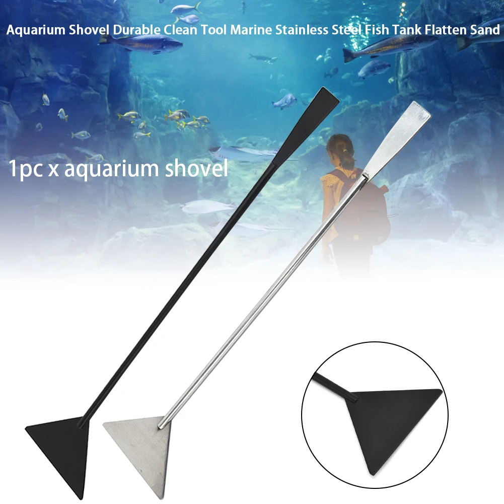 

Stone Fish Tank Stainless Steel Cutting Maintenance Marine Flatten Sand Clean Tool Aquarium Shovel Landscaping Durable Non Slip