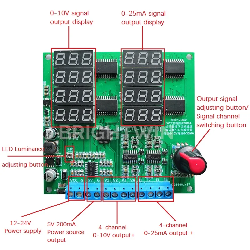 DIN Rail Adjustable 0-20mA 4-20mA 0-10V 0-5V Signal Generator Sensor Transmitter Current Voltage Signal Simulator Calibrator