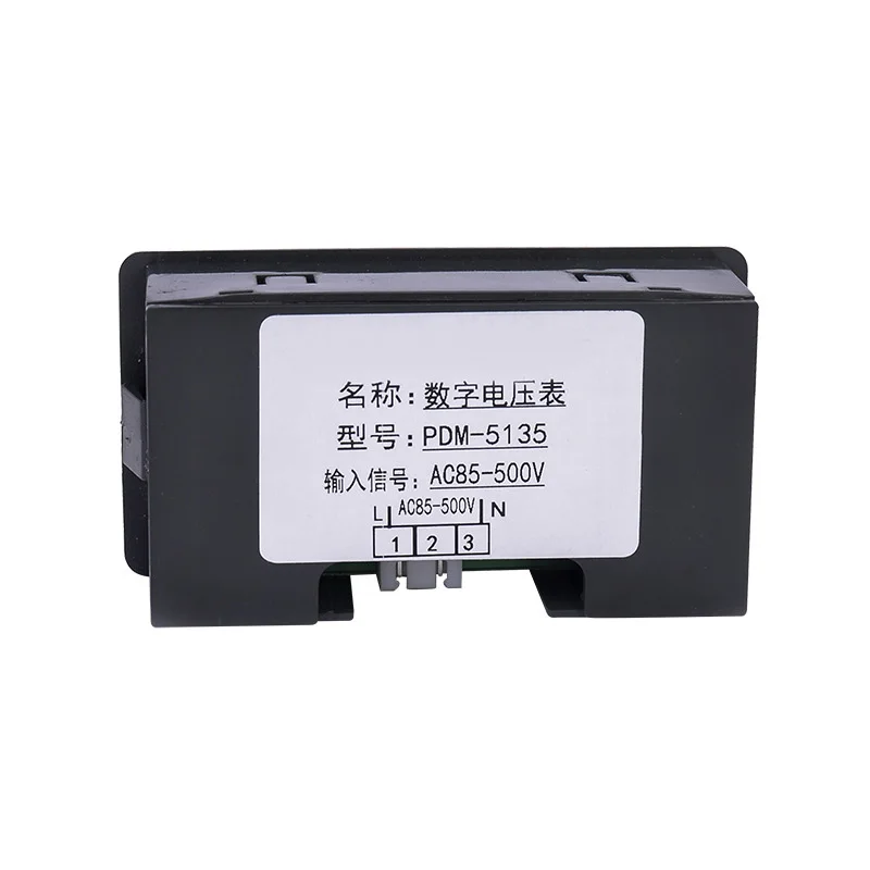 Three Digital LED AC Voltage Measuring Instrument Meter AC85-500V Voltmeter With Back Cover Embedded Installation