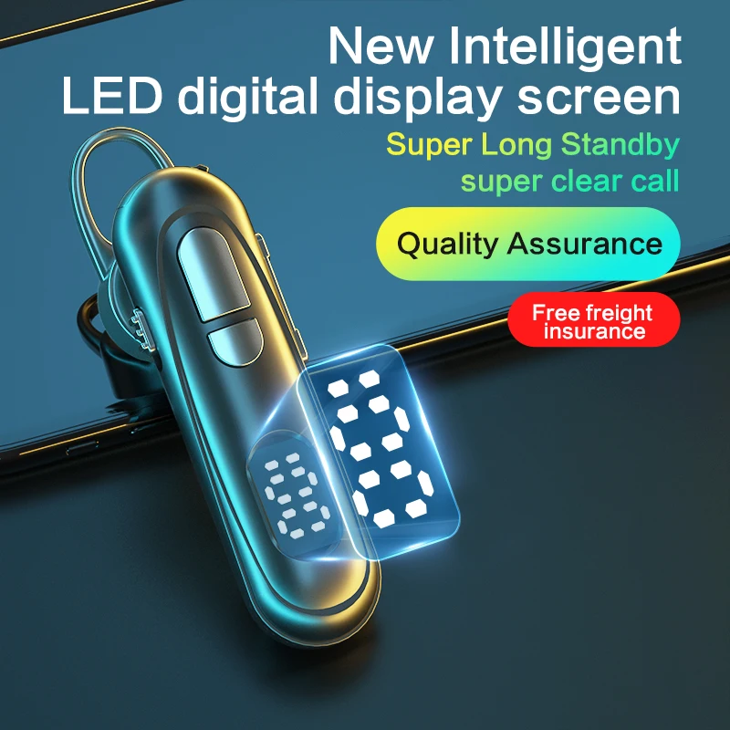 L19ไร้สายบลูทูธ5.1หูฟังดิจิตอลความจุจอแสดงผลพร้อมไมโครโฟนแฮนด์ฟรีชุดหูฟังบลูทูธไร้สายเพลงหูฟัง