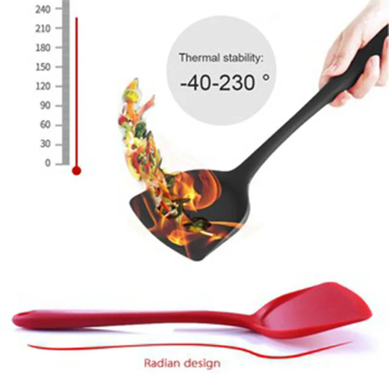 WALFOS Silicone Spatula Cooking Utensils Steak Egg Turner Shovel Non-stick Heat-Resistant Frying Pan Spatula Kitchen Accessories